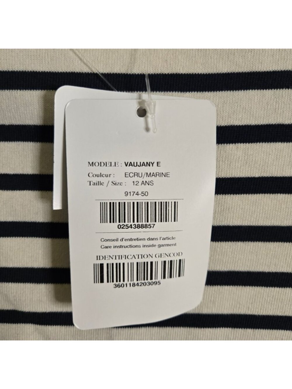 Saint James NWT Vaujany Kid Beton Shirt Striped Heart Patch Sleeve Size 12y - Picture 8 of 11